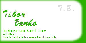 tibor banko business card